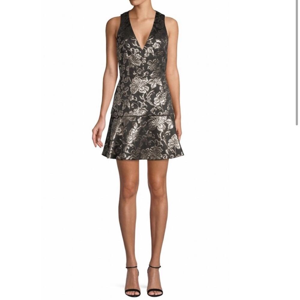 Alice + Olivia Floral Jacquard Racerback Dress.